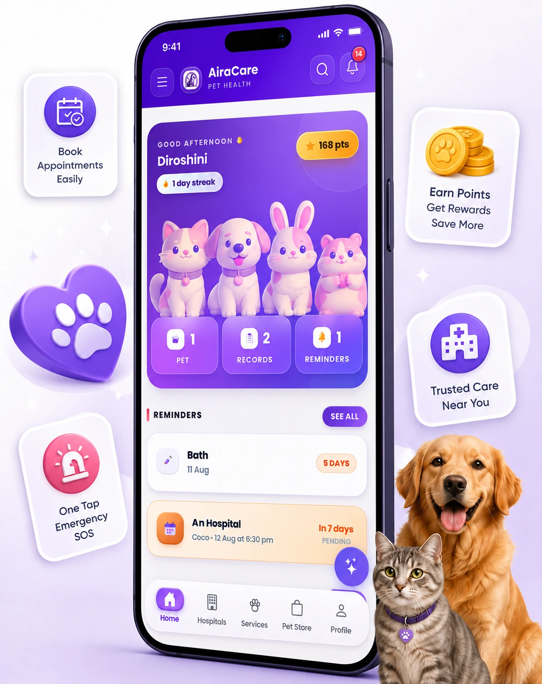 Start using AiraCare for connected pet care