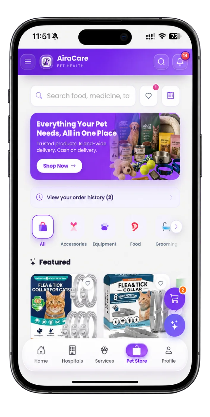 AiraCare pet marketplace